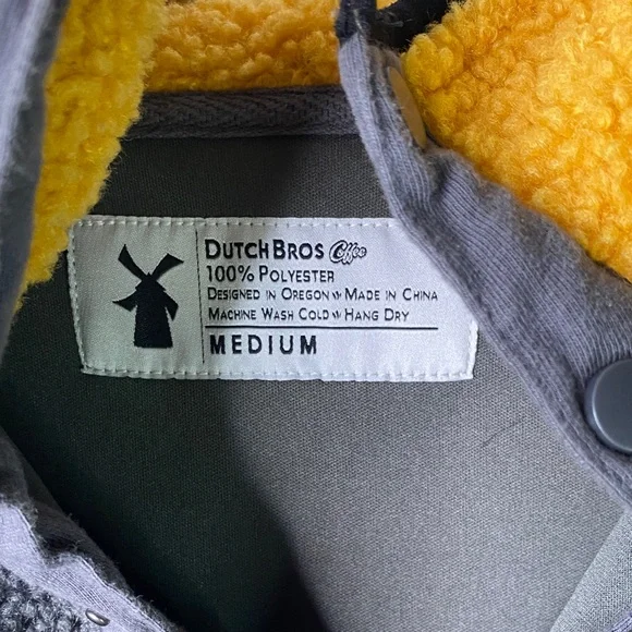 Dutch Bros Gray Fleece with Orange, Yellow, and Blue Accents - Picture 6 of 9